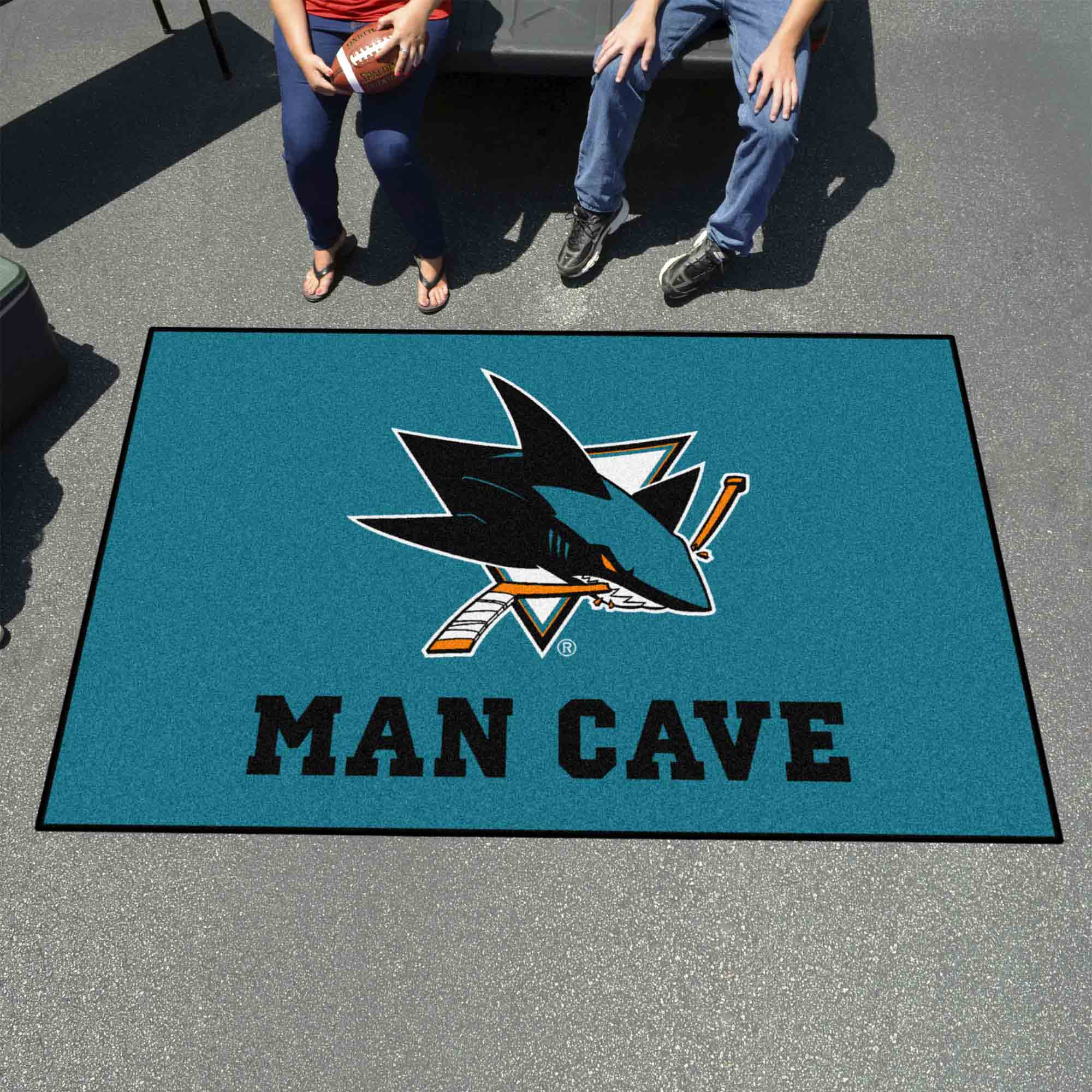 San Jose Sharks Man Cave Ulti-Mat Rug - 5ft. x 8ft. - San Jose Sharks