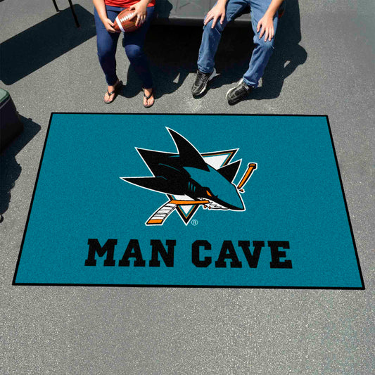 San Jose Sharks Man Cave Ulti-Mat Rug - 5ft. x 8ft. - San Jose Sharks