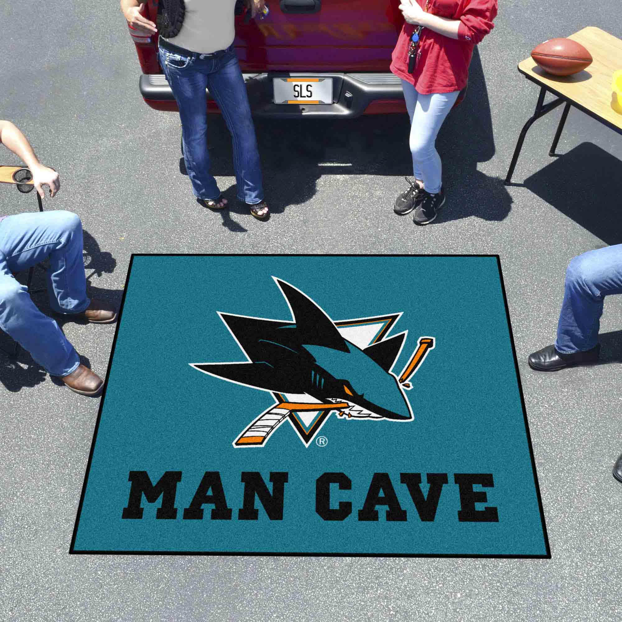 San Jose Sharks Man Cave Tailgater Rug - 5ft. x 6ft. - San Jose Sharks
