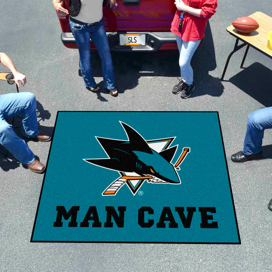 San Jose Sharks Man Cave Tailgater Rug - 5ft. x 6ft. - San Jose Sharks