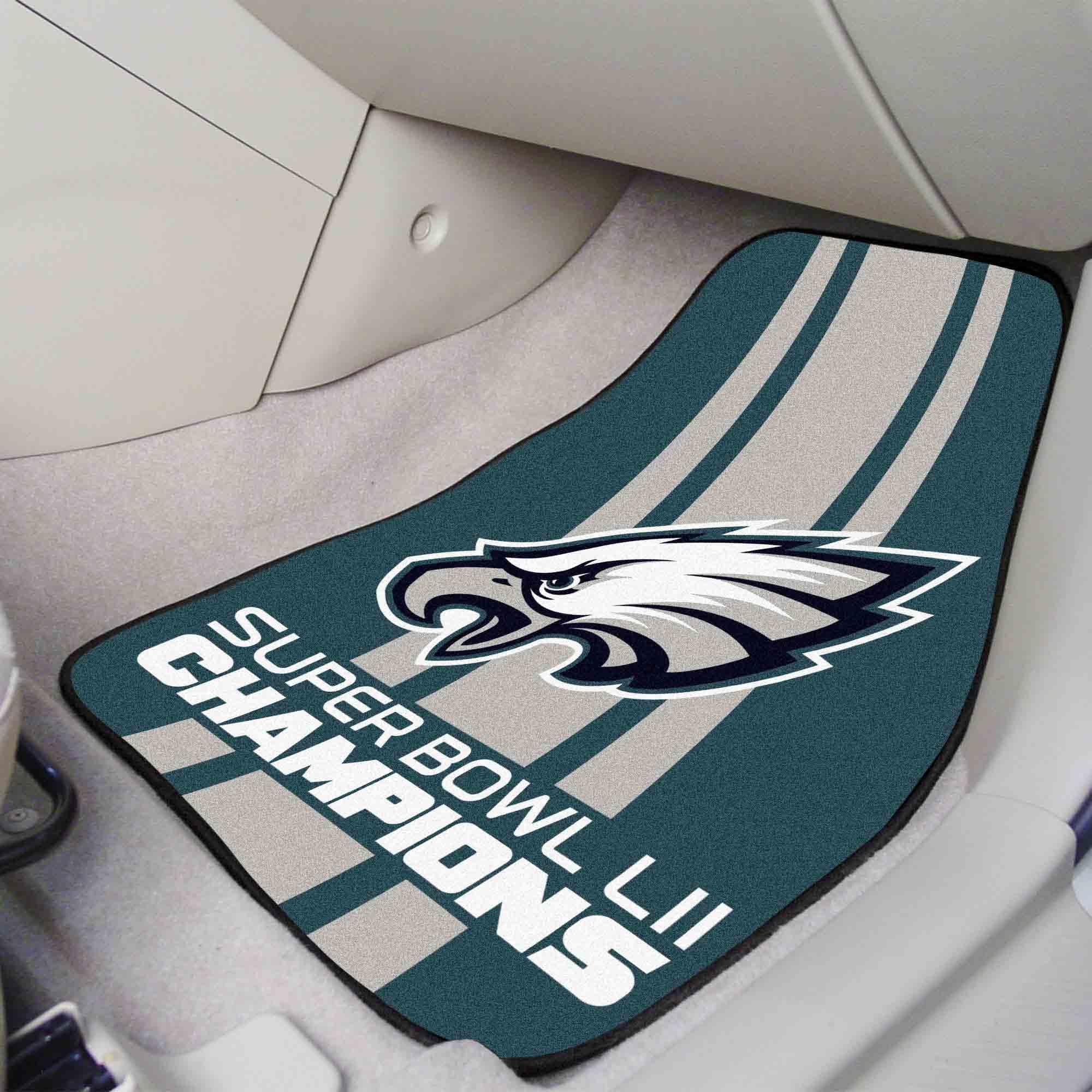 Philadelphia Eagles Front Carpet Car Mat Set - 2 Pieces, 2018 Super Bowl LII Champions - Philadelphia Eagles