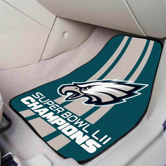 Philadelphia Eagles Front Carpet Car Mat Set - 2 Pieces, 2018 Super Bowl LII Champions - Philadelphia Eagles
