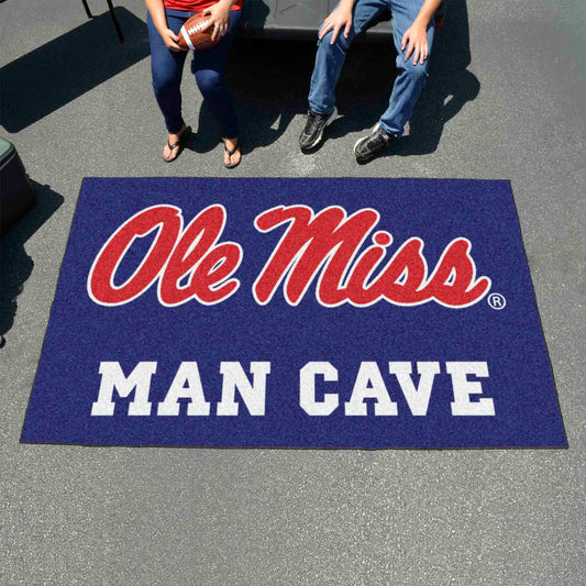 Ole Miss Rebels Man Cave Ulti-Mat Rug - 5ft. x 8ft. - Ole Miss