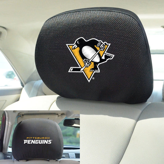 Pittsburgh Penguins Embroidered Head Rest Cover Set - 2 Pieces - Pittsburgh Penguins