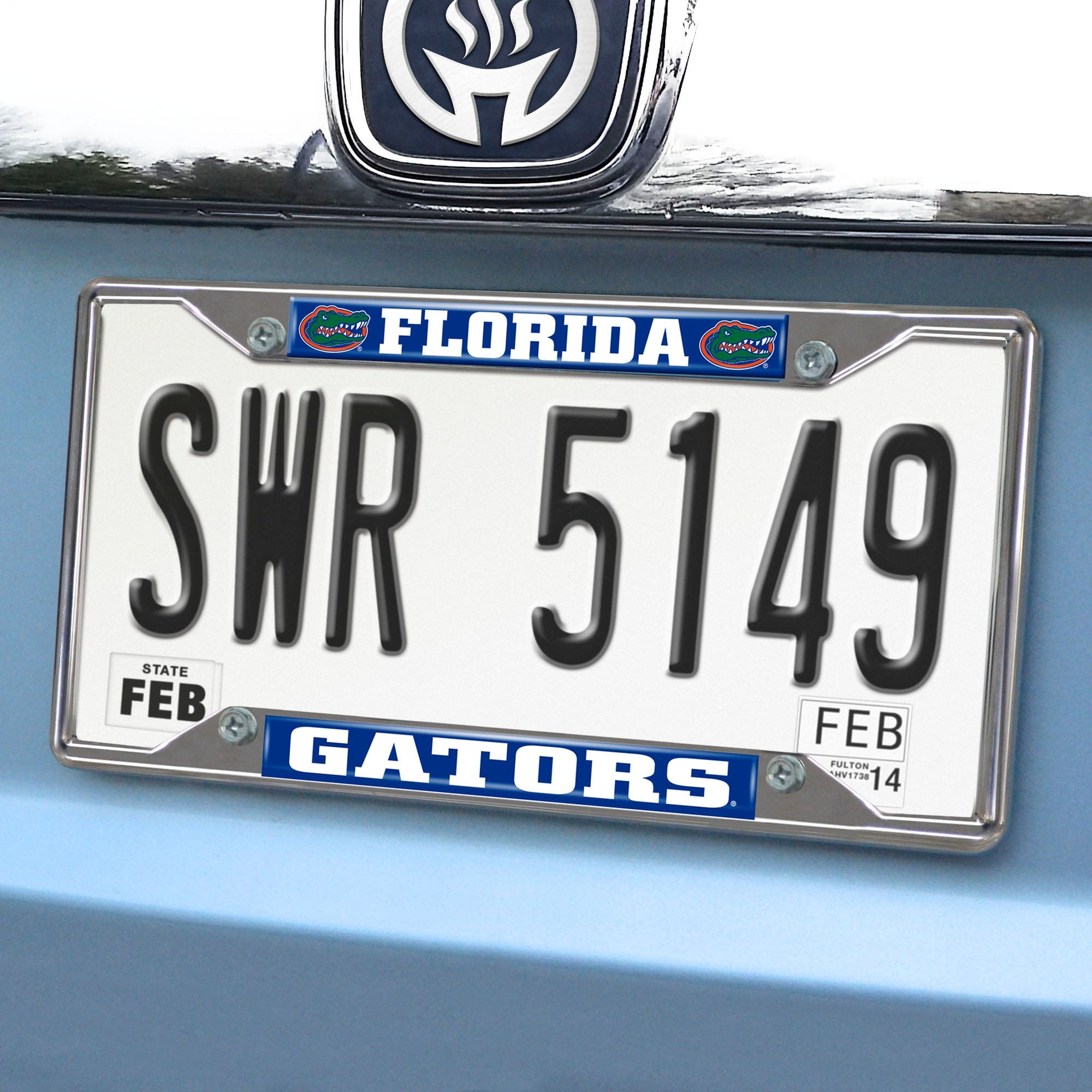Florida Gators Chrome Metal License Plate Frame, 6.25in x 12.25in - Florida