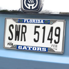 Florida Gators Chrome Metal License Plate Frame, 6.25in x 12.25in - Florida