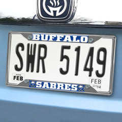 Buffalo Sabres Chrome Metal License Plate Frame, 6.25in x 12.25in - Buffalo Sabres