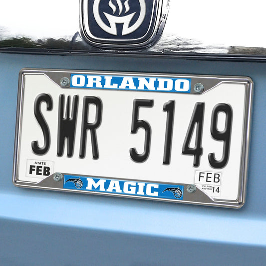 Orlando Magic Chrome Metal License Plate Frame, 6.25in x 12.25in - Orlando Magic