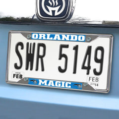 Orlando Magic Chrome Metal License Plate Frame, 6.25in x 12.25in - Orlando Magic