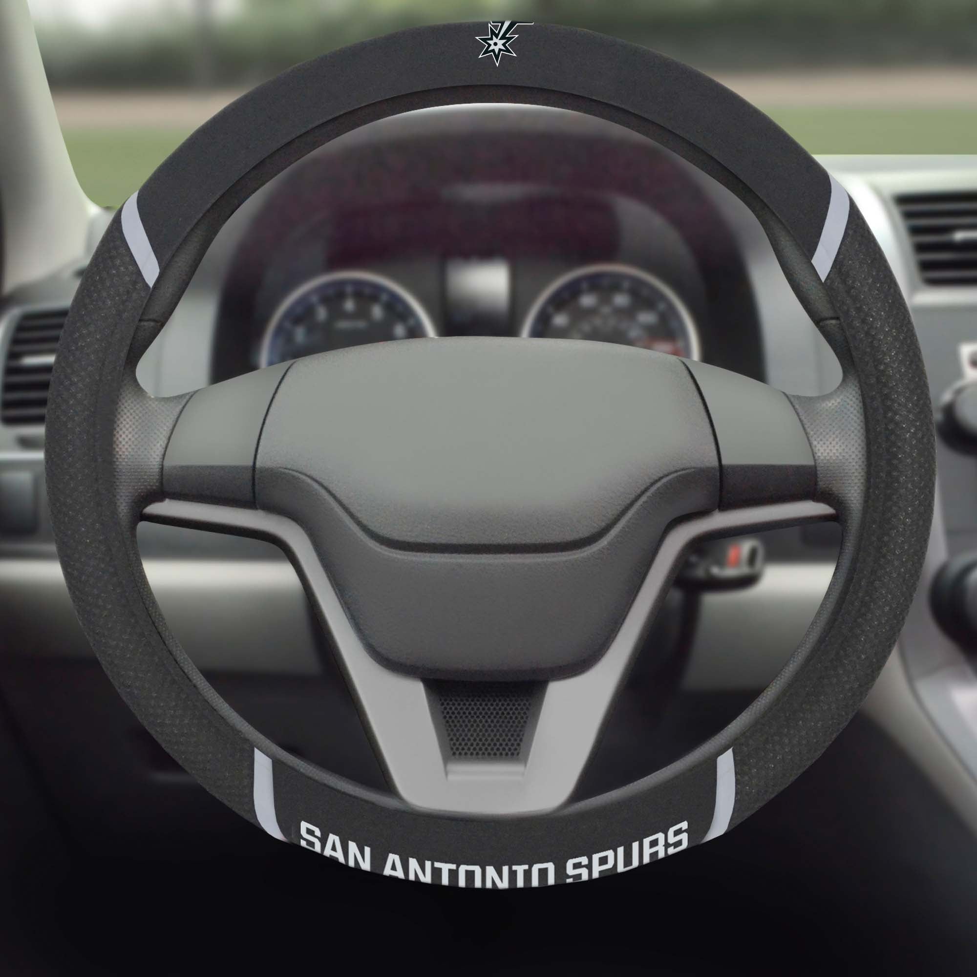 San Antonio Spurs Embroidered Steering Wheel Cover - San Antonio Spurs