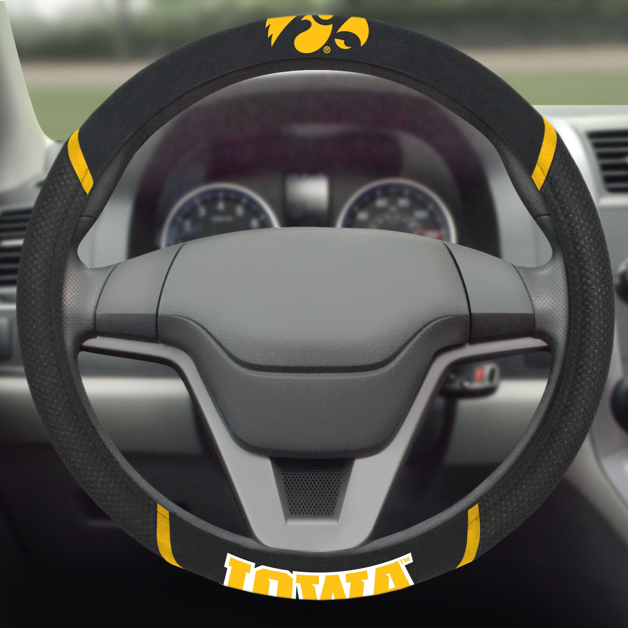 Iowa Hawkeyes Embroidered Steering Wheel Cover - Iowa