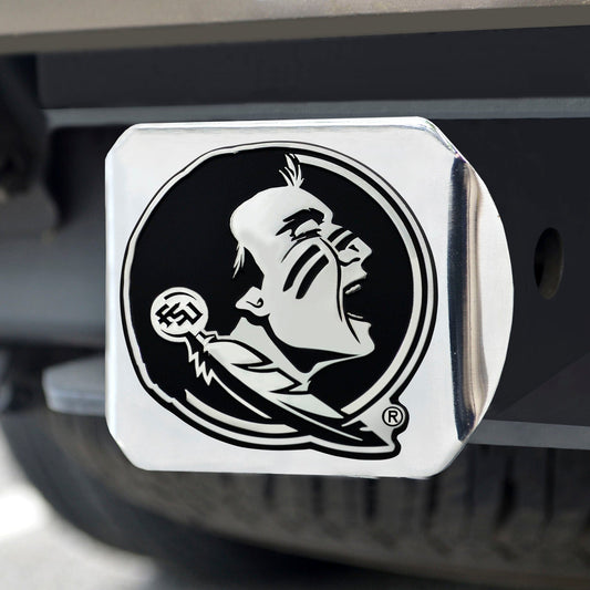 Florida State Seminoles Chrome Metal Hitch Cover with Chrome Metal 3D Emblem - Florida State