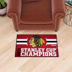 Chicago Blackhawks Starter Mat Accent Rug - 19in. x 30in., 2013 NHL Stanley Cup Champions - Chicago Blackhawks