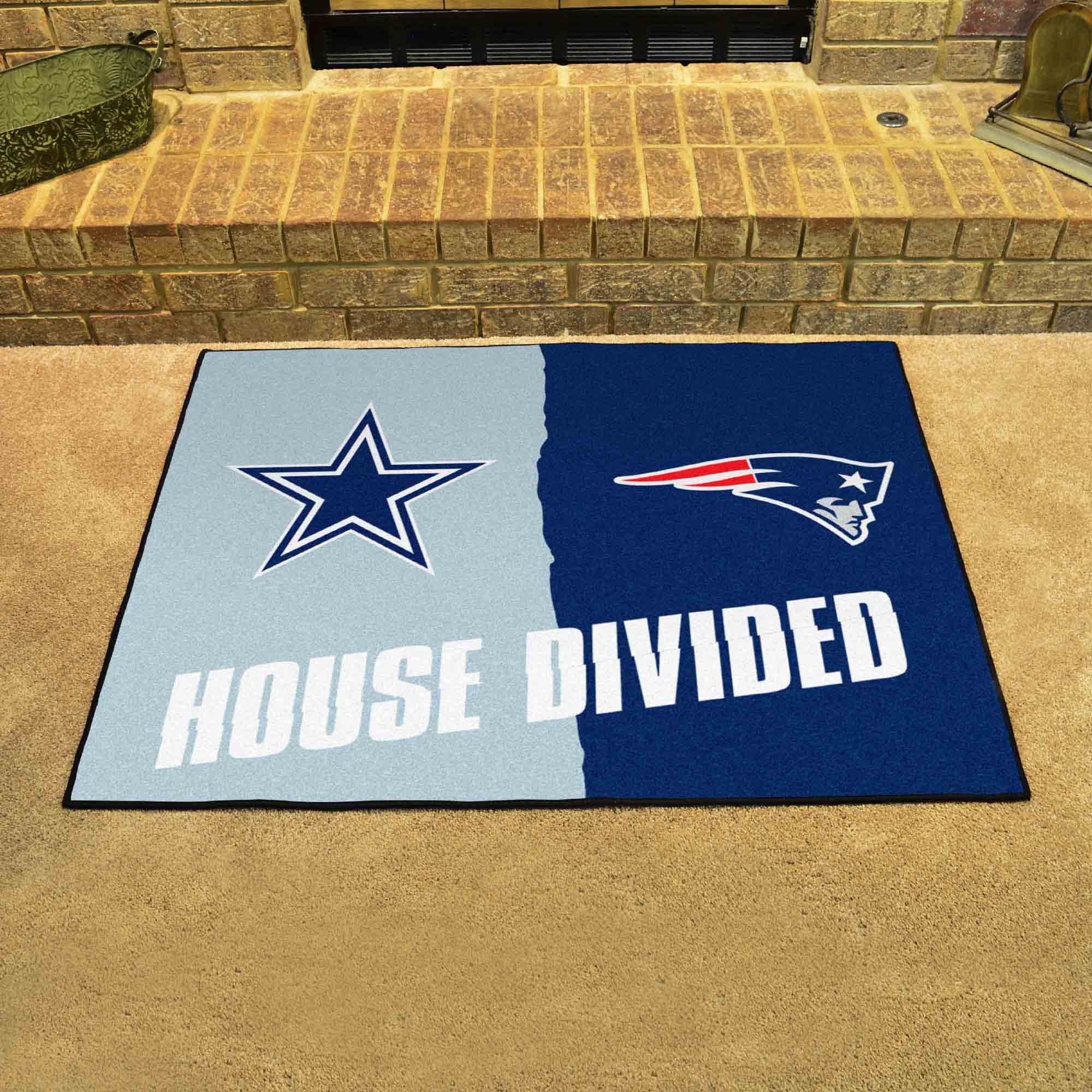NFL House Divided - Cowboys / Patriots House Divided Rug - 34 in. x 42.5 in. - NFL House Divided - Cowboys / Patriots
