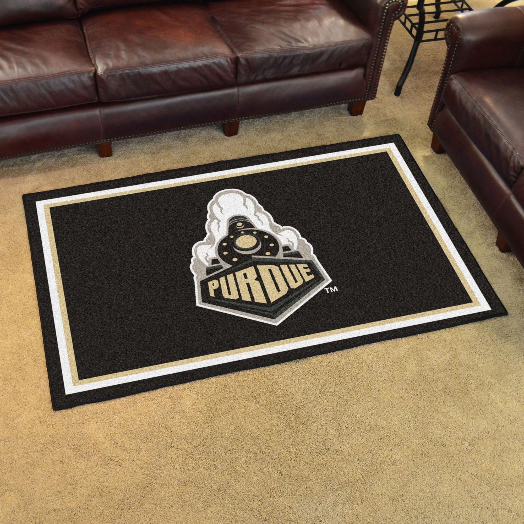 Purdue Boilermakers 4ft. x 6ft. Plush Area Rug, Train Logo - Purdue
