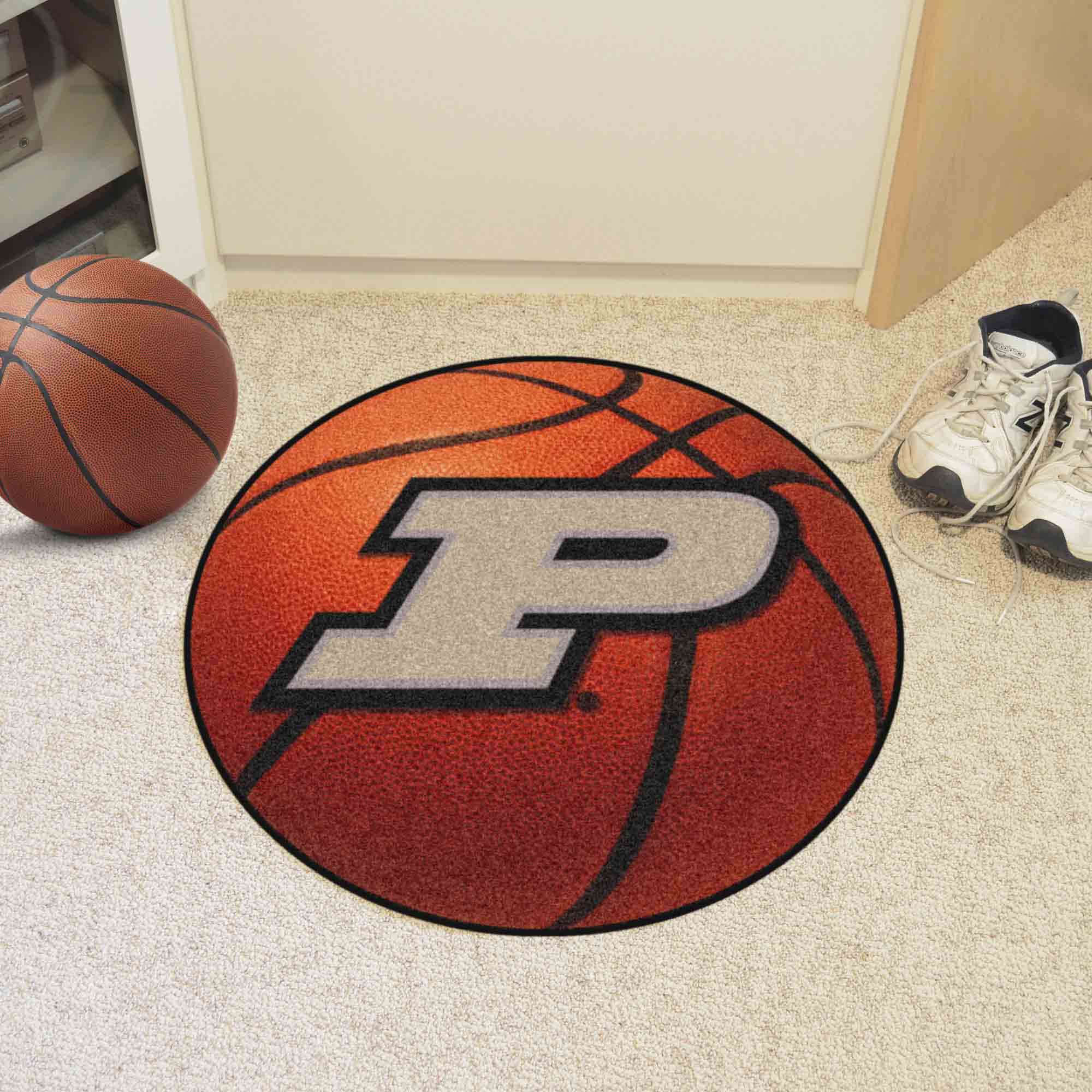 Purdue Boilermakers Basketball Rug - 27in. Diameter, P Logo - Purdue