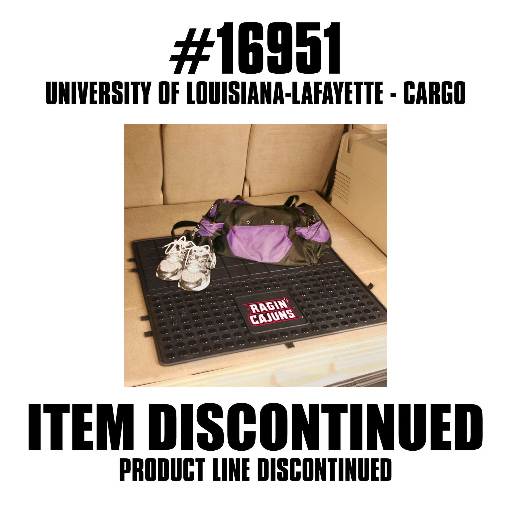 Louisiana-Lafayette Ragin' Cajuns Heavy Duty Cargo Mat 31"x31" - Louisiana-Lafayette - Flyclothing LLC
