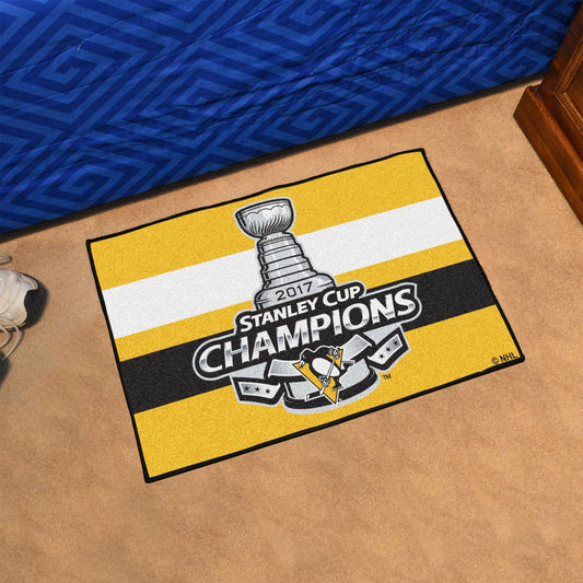 Pittsburgh Penguins Starter Mat Accent Rug - 19in. x 30in., 2017 NHL Stanley Cup Champions - Pittsburgh Penguins