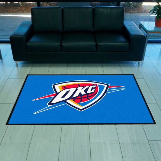 Oklahoma City Thunder 4X6 High-Traffic Mat with Durable Rubber Backing - Landscape Orientation - Oklahoma City Thunder