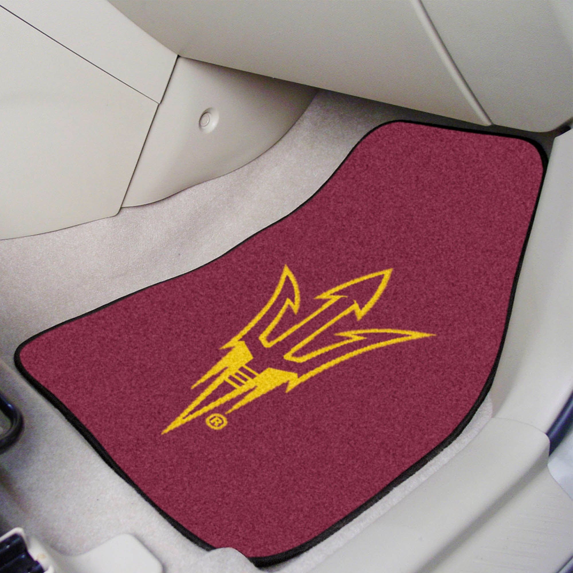 Arizona State Sun Devils Front Carpet Car Mat Set - 2 Pieces, Pitchfork Logo - Arizona State