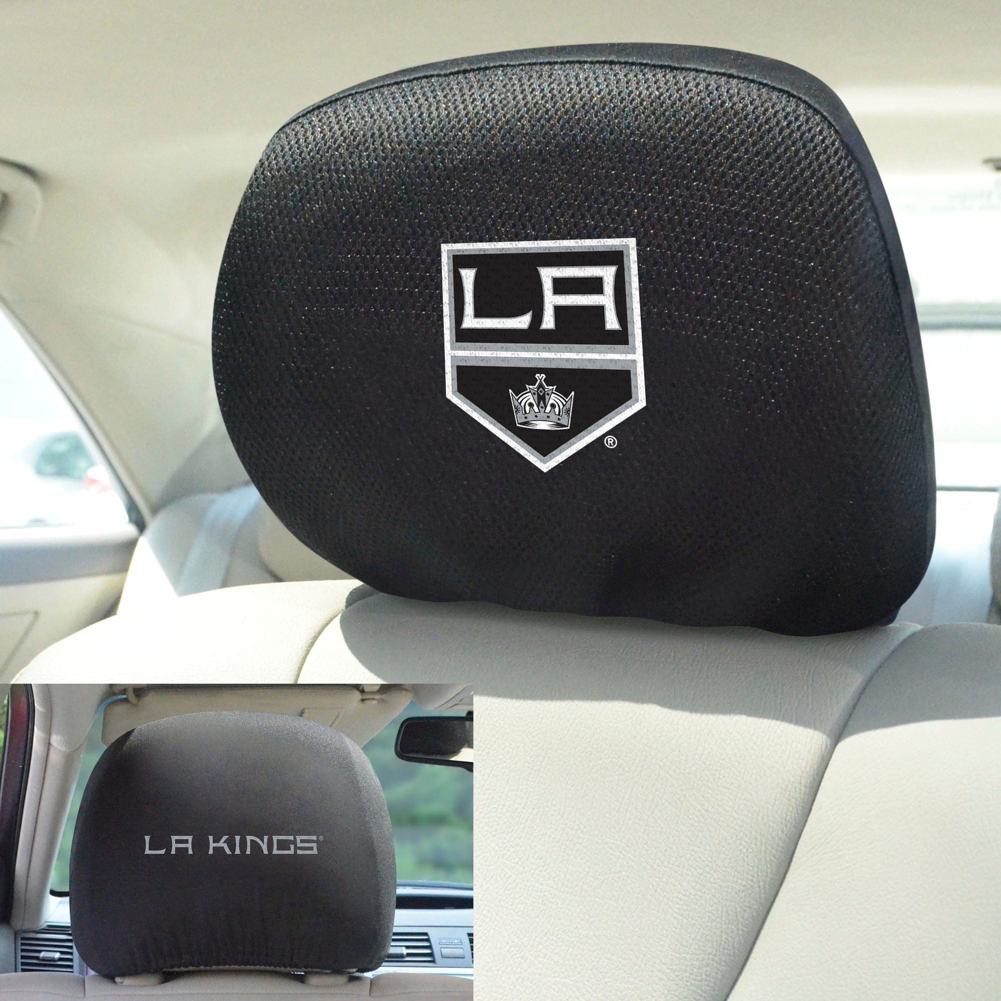 Los Angeles Kings Embroidered Head Rest Cover Set - 2 Pieces - Los Angeles Kings