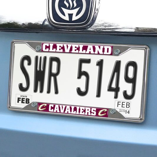 Cleveland Cavaliers Chrome Metal License Plate Frame, 6.25in x 12.25in - Cleveland Cavaliers