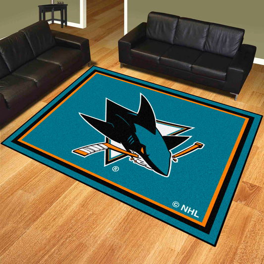San Jose Sharks 8ft. x 10 ft. Plush Area Rug - San Jose Sharks