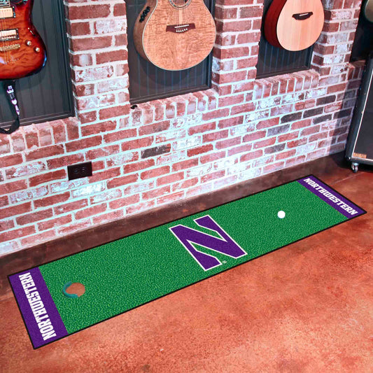Northwestern Wildcats Putting Green Mat - 1.5ft. x 6ft. - Northwestern