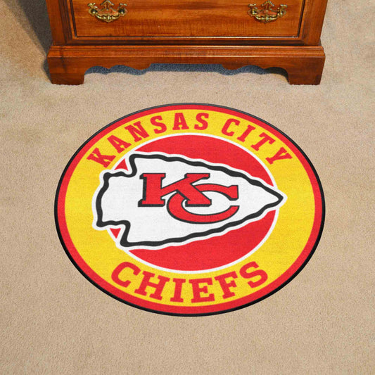 Kansas City Chiefs Roundel Rug - 27in. Diameter - Kansas City Chiefs