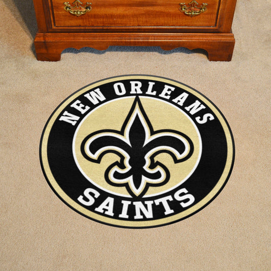 New Orleans Saints Roundel Rug - 27in. Diameter - New Orleans Saints