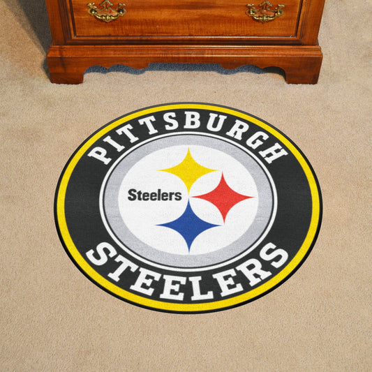 Pittsburgh Steelers Roundel Rug - 27in. Diameter - Pittsburgh Steelers