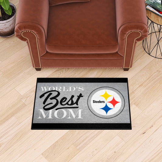 Pittsburgh Steelers World's Best Mom Starter Mat Accent Rug - 19in. x 30in. - Pittsburgh Steelers