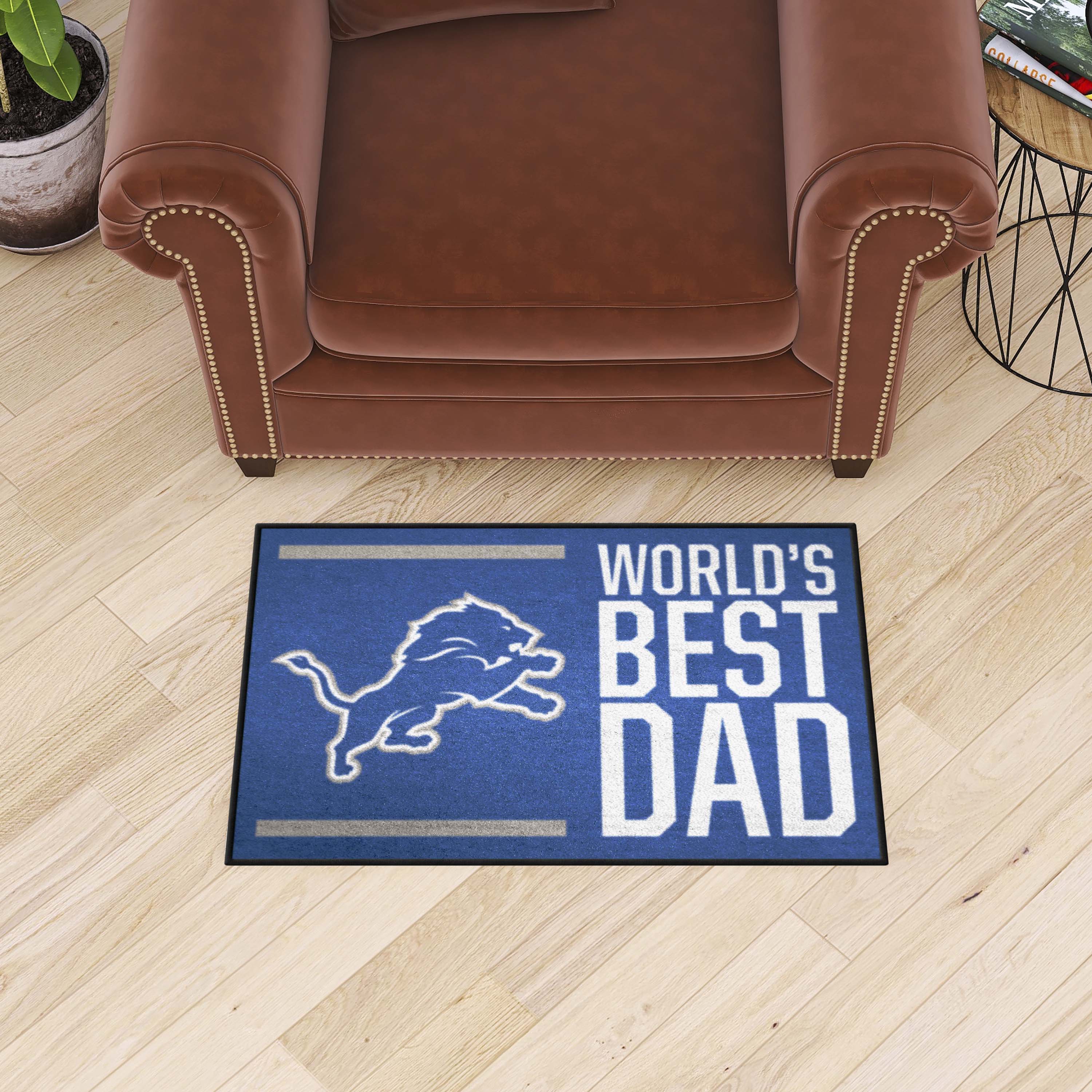 Detroit Lions Starter Mat Accent Rug - 19in. x 30in. World's Best Dad Starter Mat - Detroit Lions