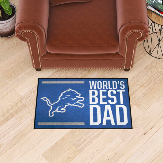 Detroit Lions Starter Mat Accent Rug - 19in. x 30in. World's Best Dad Starter Mat - Detroit Lions