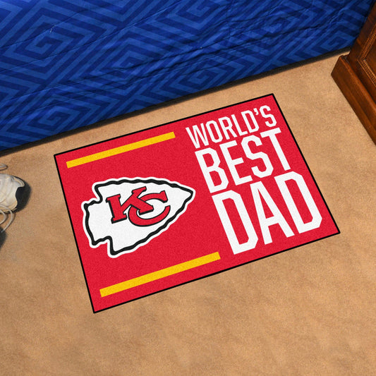 Kansas City Chiefs Starter Mat Accent Rug - 19in. x 30in. World's Best Dad Starter Mat - Kansas City Chiefs