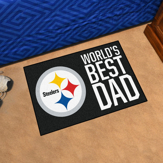 Pittsburgh Steelers Starter Mat Accent Rug - 19in. x 30in. World's Best Dad Starter Mat - Pittsburgh Steelers