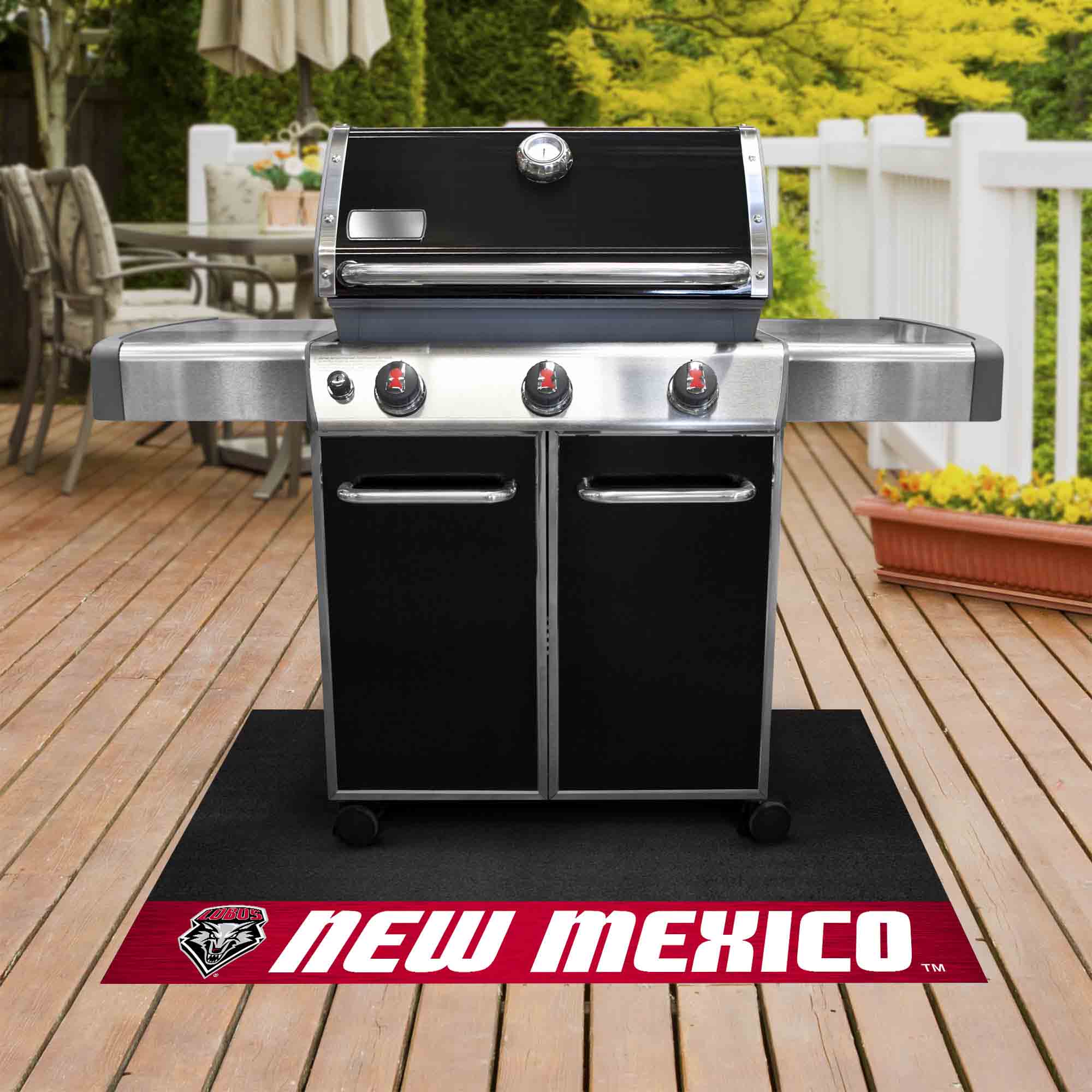 New Mexico Lobos Vinyl Grill Mat - 26in. x 42in. - New Mexico
