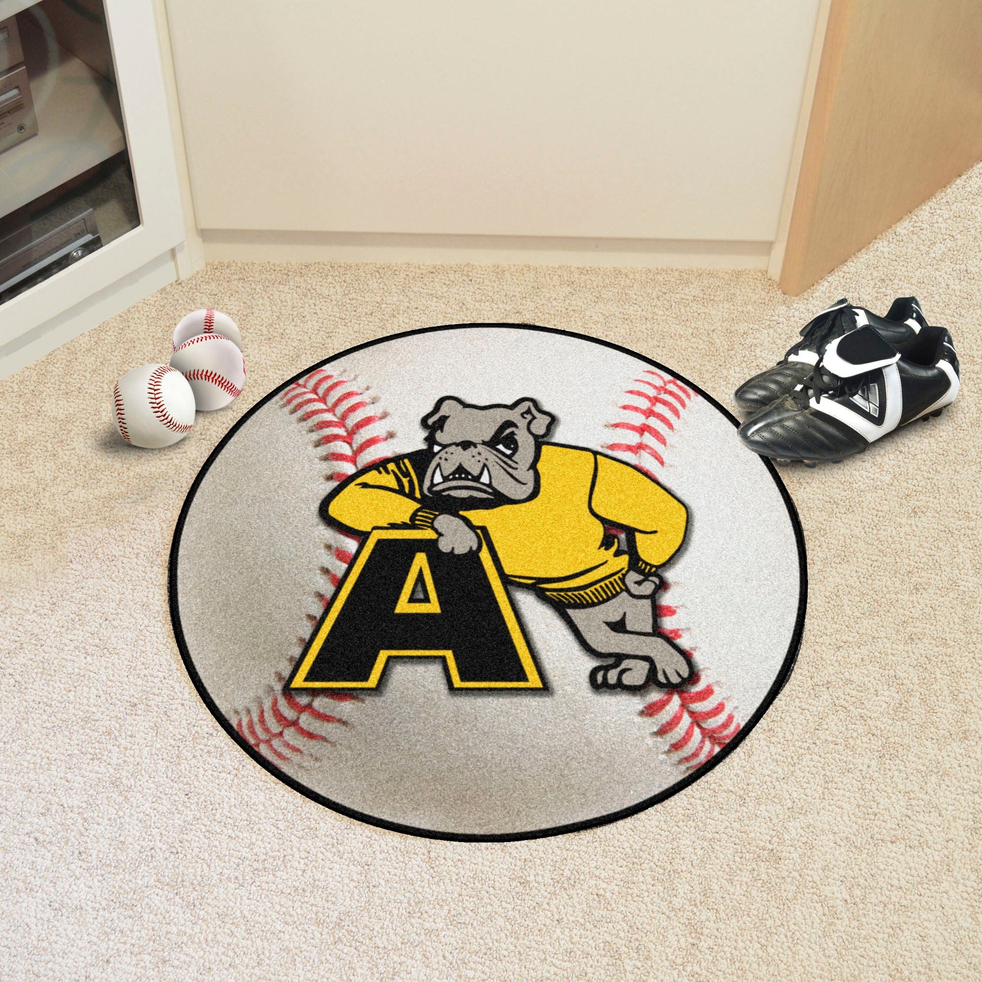 Adrian College Bulldogs Baseball Rug - 27in. Diameter - Adrian College