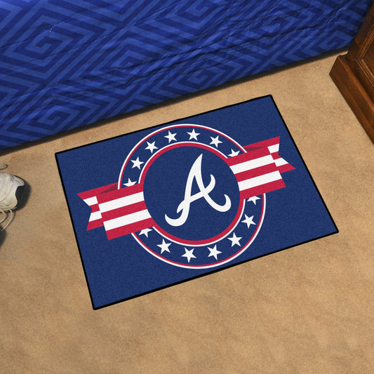 Atlanta Braves Starter Mat Accent Rug - 19in. x 30in. Patriotic Starter Mat - Atlanta Braves