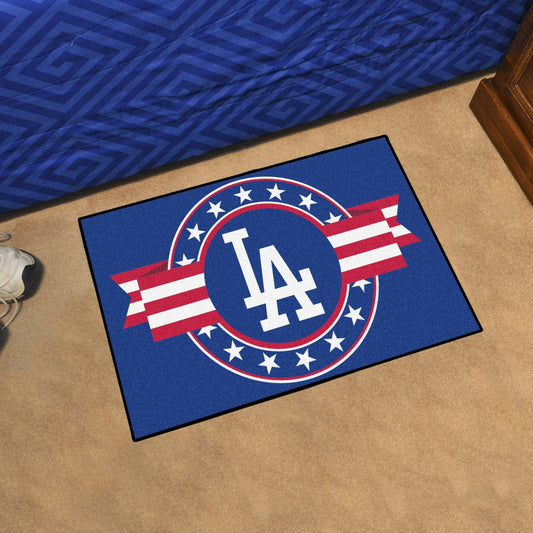 Los Angeles Dodgers Starter Mat Accent Rug - 19in. x 30in. Patriotic Starter Mat - Los Angeles Dodgers