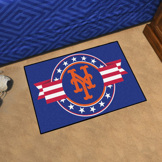 New York Mets Starter Mat Accent Rug - 19in. x 30in. Patriotic Starter Mat - New York Mets