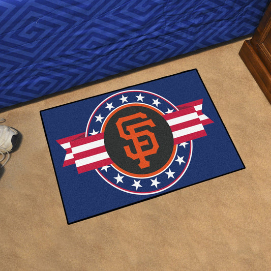 San Francisco Giants Starter Mat Accent Rug - 19in. x 30in. Patriotic Starter Mat - San Francisco Giants