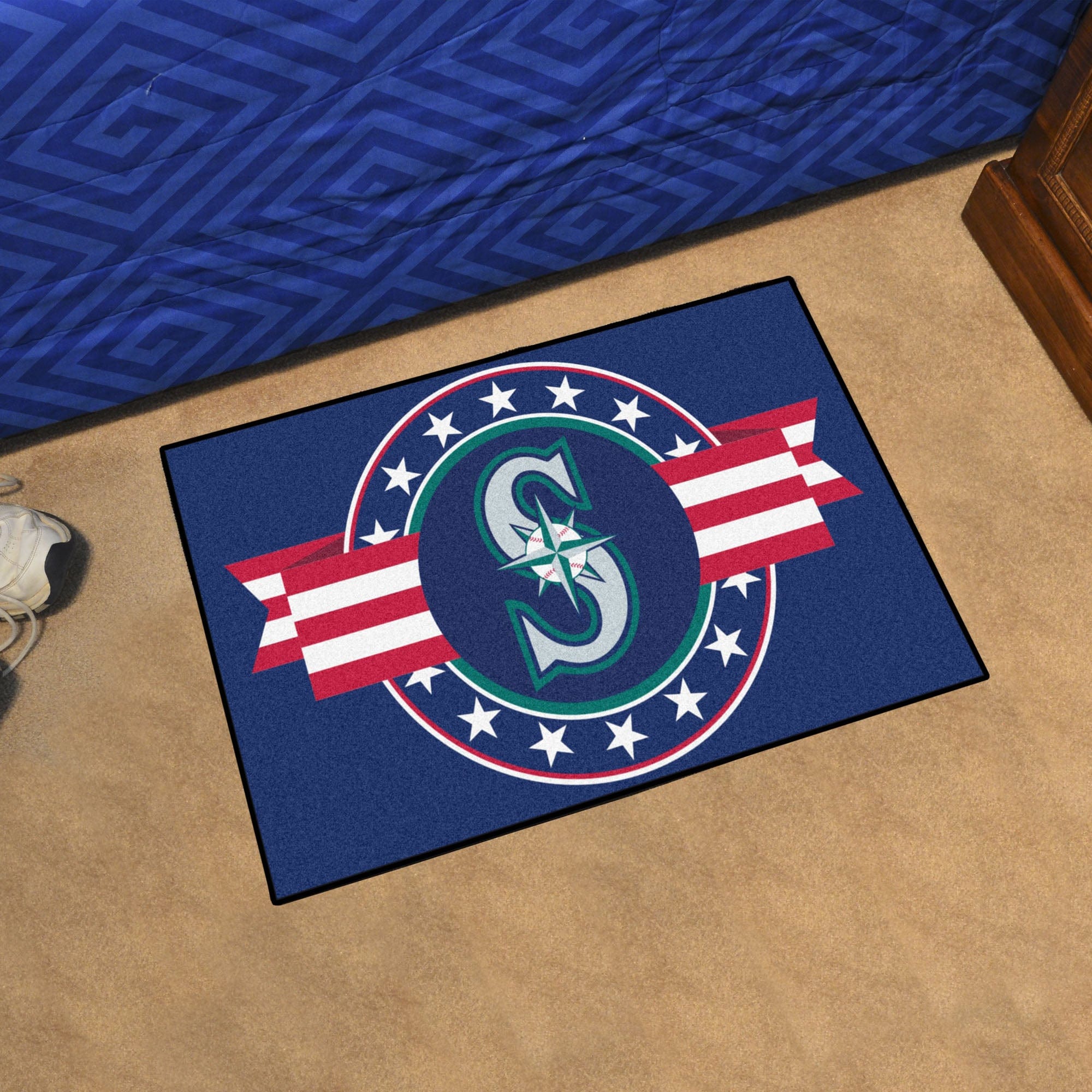 Seattle Mariners Starter Mat Accent Rug - 19in. x 30in. Patriotic Starter Mat - Seattle Mariners