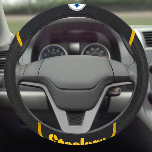 Pittsburgh Steelers Embroidered Steering Wheel Cover - Pittsburgh Steelers
