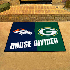 NFL House Divided - Broncos / Packers House Divided Rug - 34 in. x 42.5 in. - NFL House Divided - Broncos / Packers