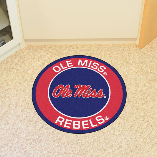 Ole Miss Rebels Roundel Rug - 27in. Diameter - Ole Miss