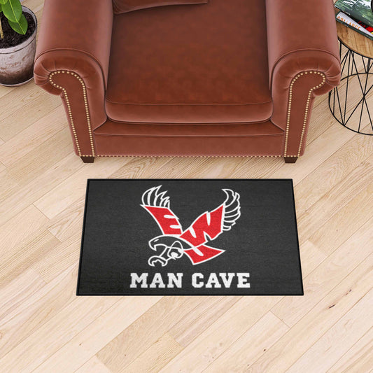 Eastern Washington Eagles Man Cave Starter Mat Accent Rug - 19in. x 30in., Black - Eastern Washington