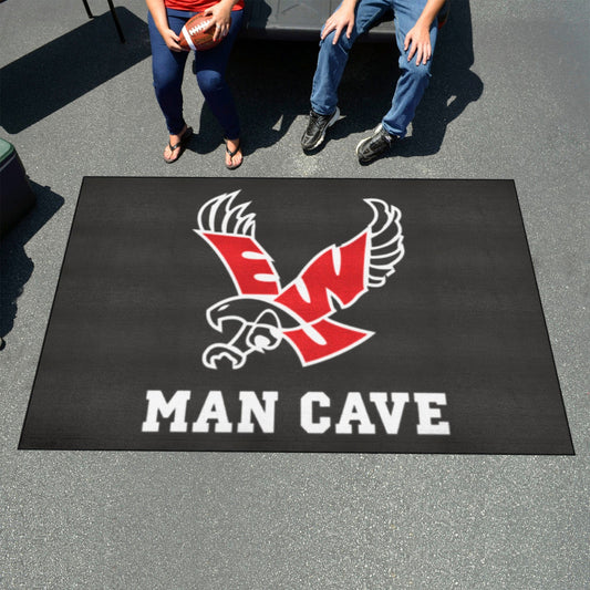 Eastern Washington Eagles Man Cave Ulti-Mat Rug - 5ft. x 8ft., Black - Eastern Washington