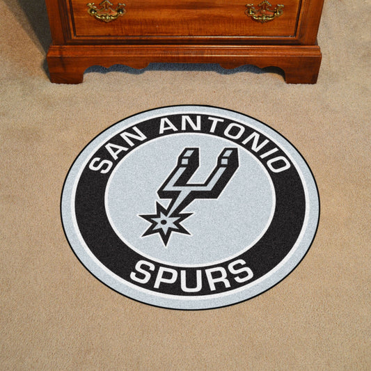 San Antonio Spurs Roundel Rug - 27in. Diameter - San Antonio Spurs