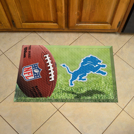 Detroit Lions Rubber Scraper Door Mat - Detroit Lions